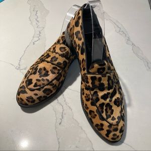 LONG TALL SALLY Sz 11 Leopard Print Pony Hair Made in India Pony Hair Loafer